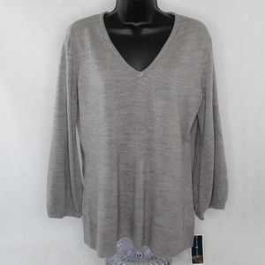 Womens Puff Sleeve Pullover Sweater